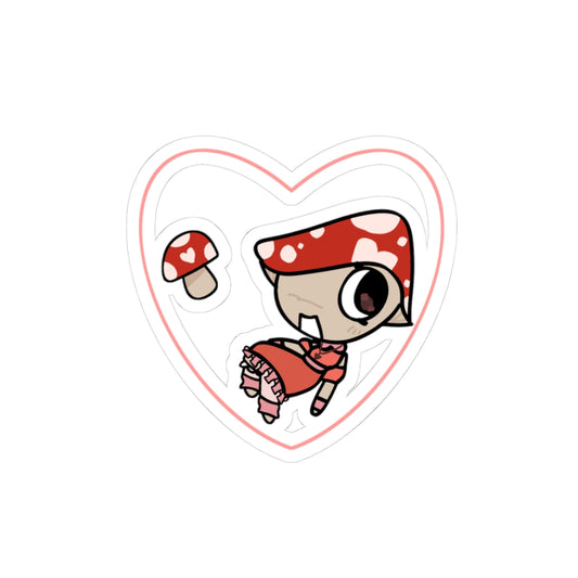 Adorable Heart-Shaped Kiss-Cut Stickers - Cute Mushroom Design for Decor & Gifting