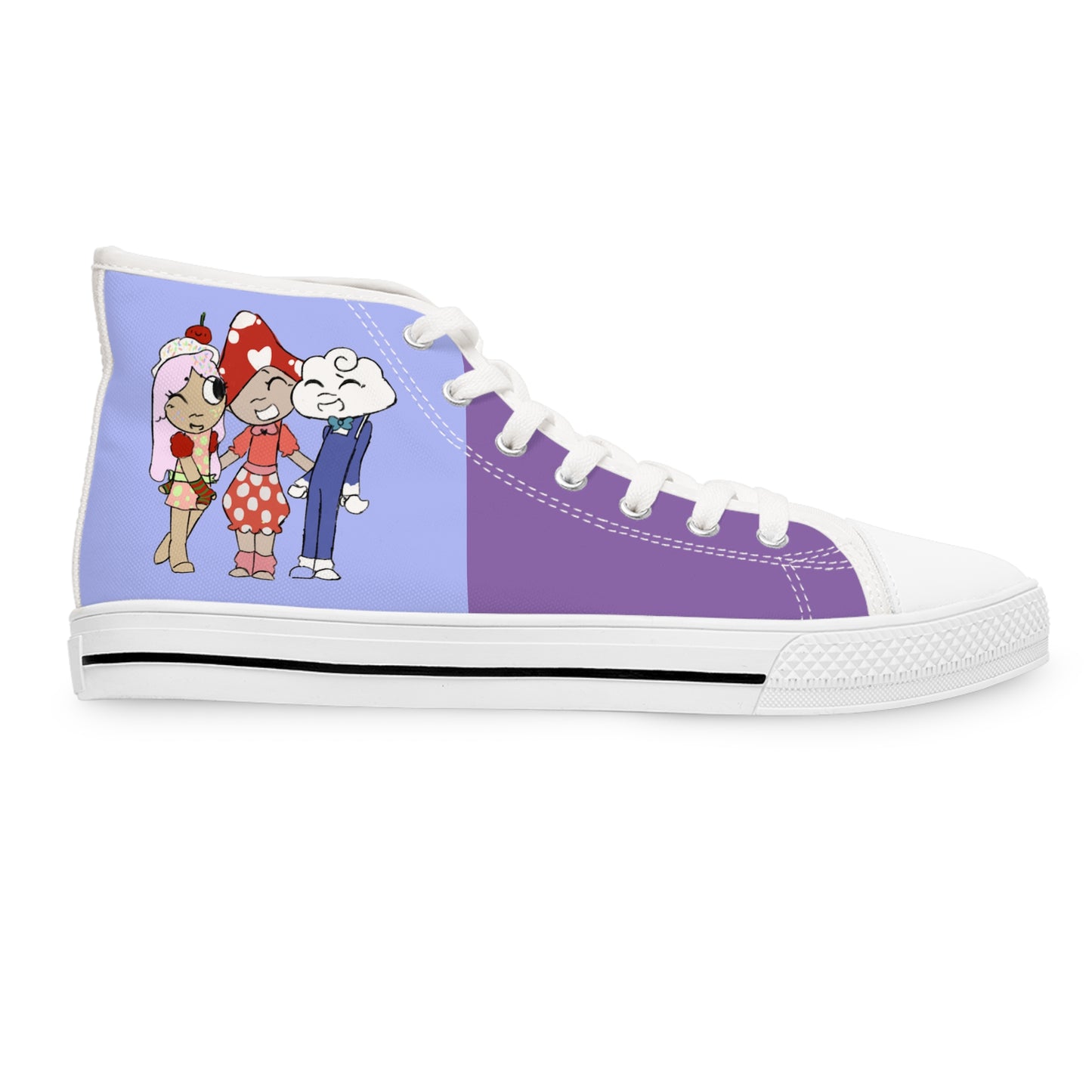 Fun Purple High Top Sneakers - Stylish & Comfortable Footwear for Women