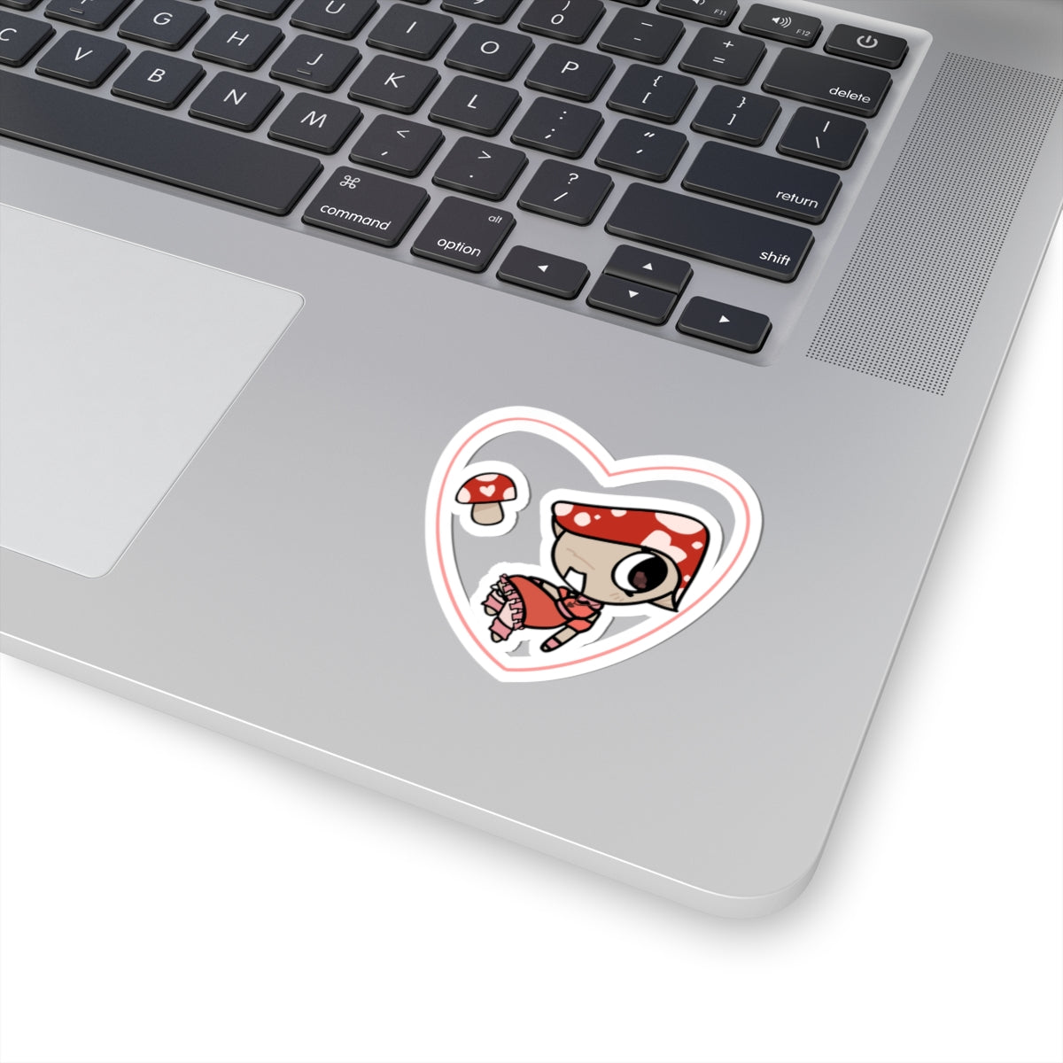 Adorable Heart-Shaped Kiss-Cut Stickers - Cute Mushroom Design for Decor & Gifting